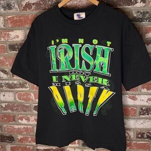 Vintage Men’s “I’m Not Irish But I Never Miss A Party” Graphic Short Sleeve Tee